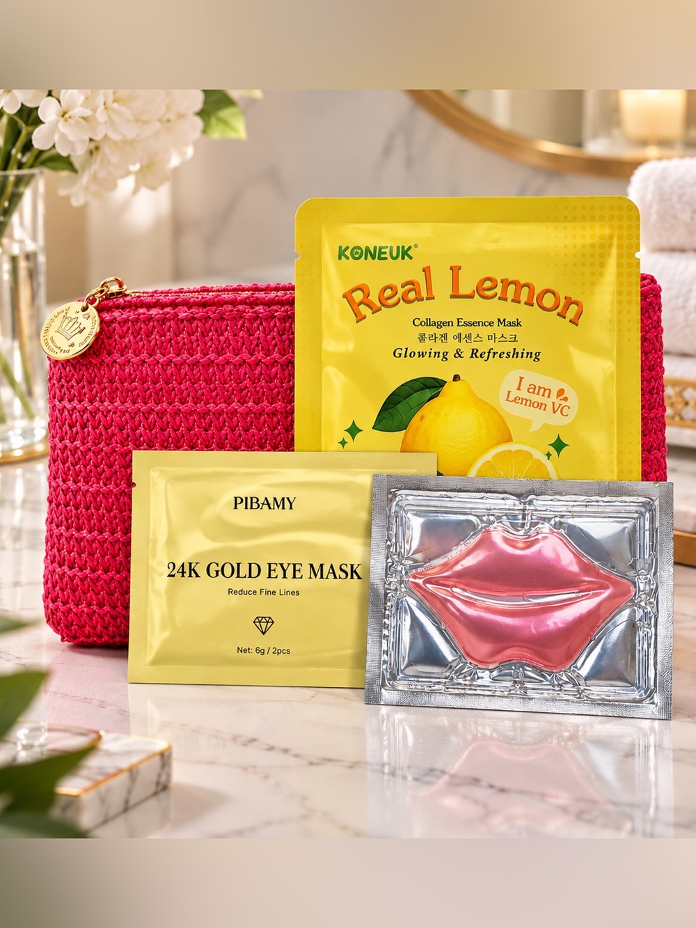 Beauty Bundle: Face Mask, Eye Mask, Lip Mask